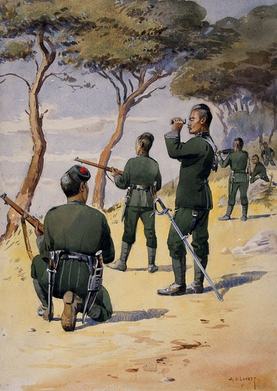 Soldiers of the 6th Gurkha Rifles, Illustration for 